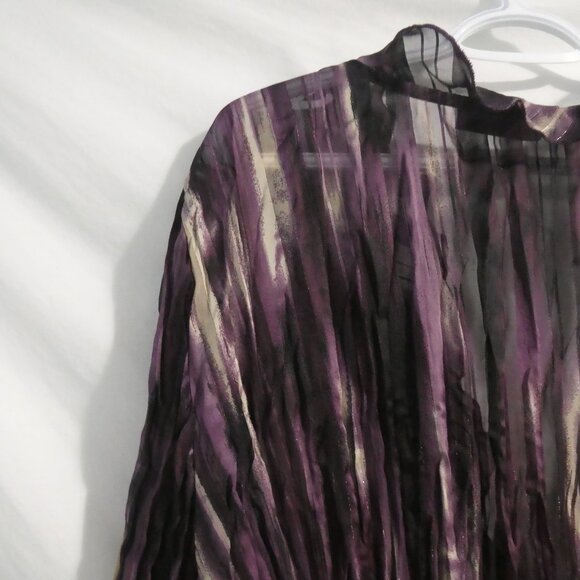 CONTEMPO by PENNINGTONS | size 20 | Sheer Mixed Purple Tie Front Cardigan - Picture 9 of 15